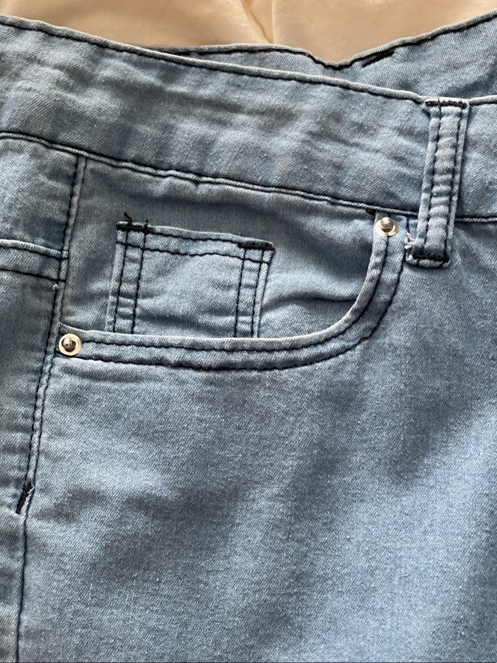 Plus 2XL Women's Light Blue Lace-Up Flare Jeans - Picture 9 of 13